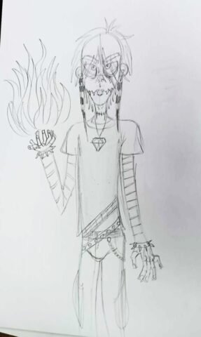 zombie character pencil drawing